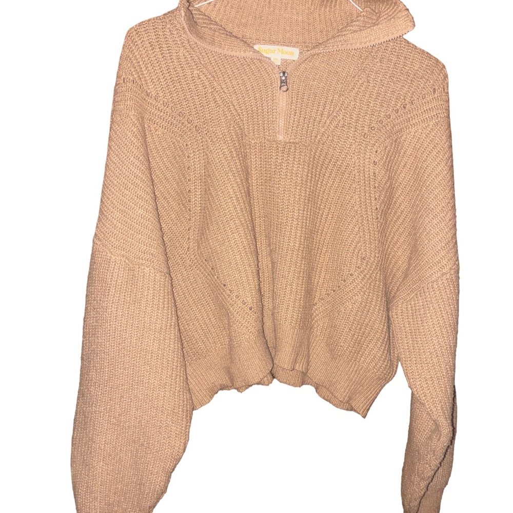 Cozy Tan Cowl Neck Sweater